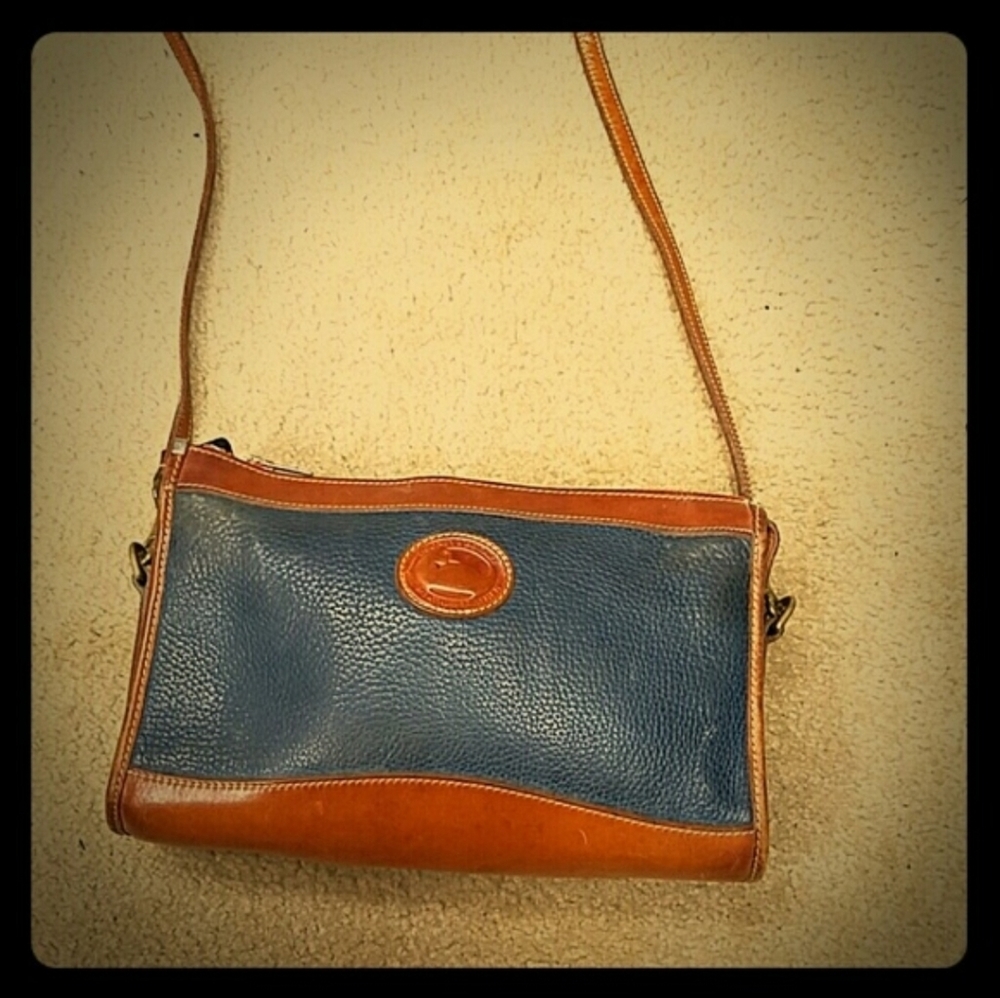 Dooney & Bourke Black and Saddle Tan Crossbody